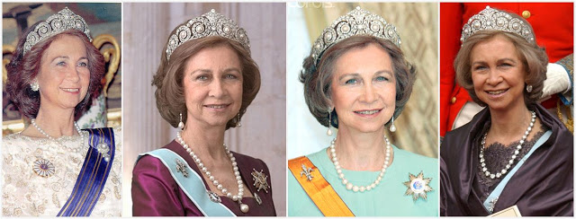 Queen Sofia and the Cartier Diamond and Pearl Tiara