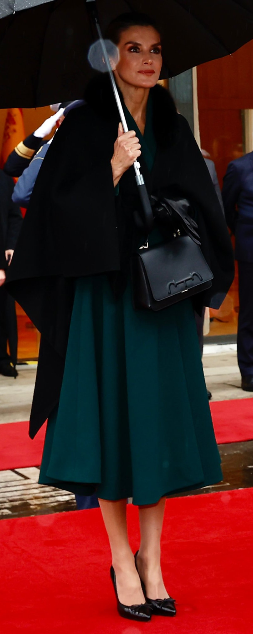 Carolina Herrera Victoria Insignia Satchel Bag in Black - Queen Letizia  Handbags - Queen Letizia Style