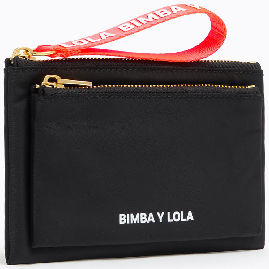 Bimba Y Lola Women Large Size Clutch Wallet Purse Black