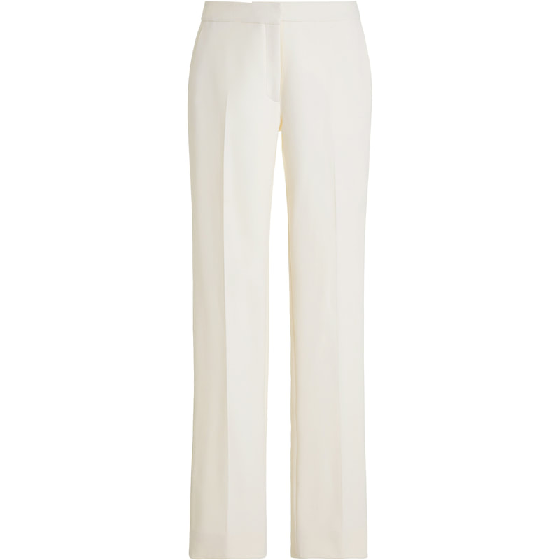 Carolina Herrera Straight Leg Trousers in White - Queen Letizia Pants ...
