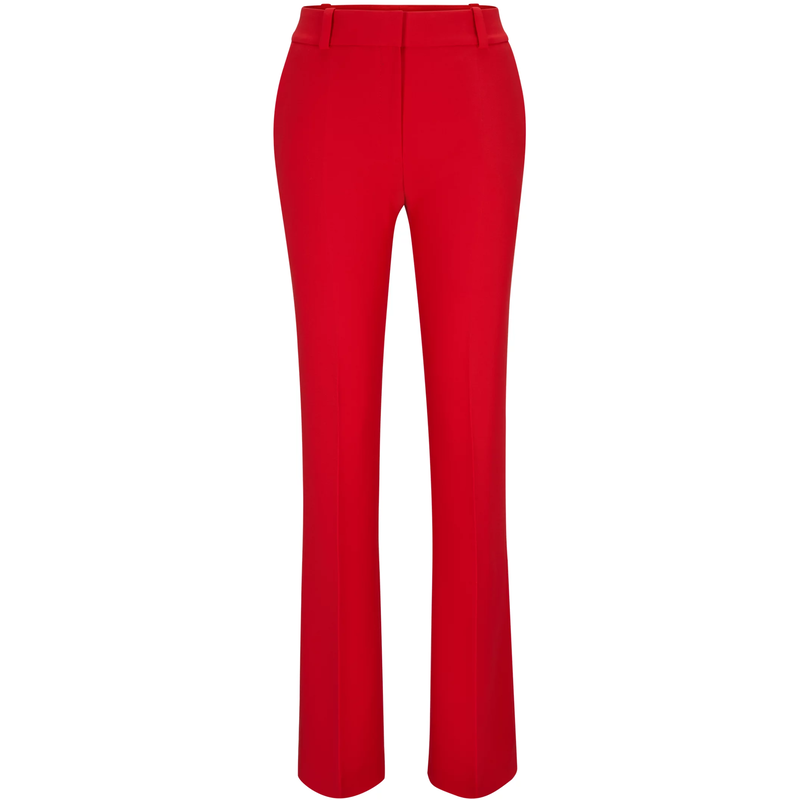 HUGO - Regular-fit bootcut trousers with front slits