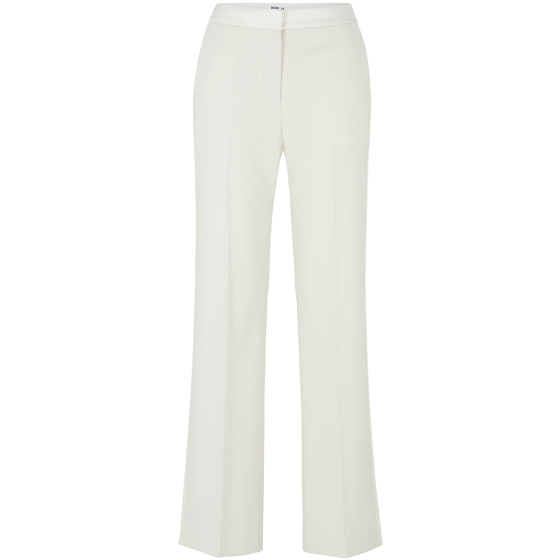 Hugo Boss Tackea Tailored Wool Trousers in White - Queen Letizia Pants ...